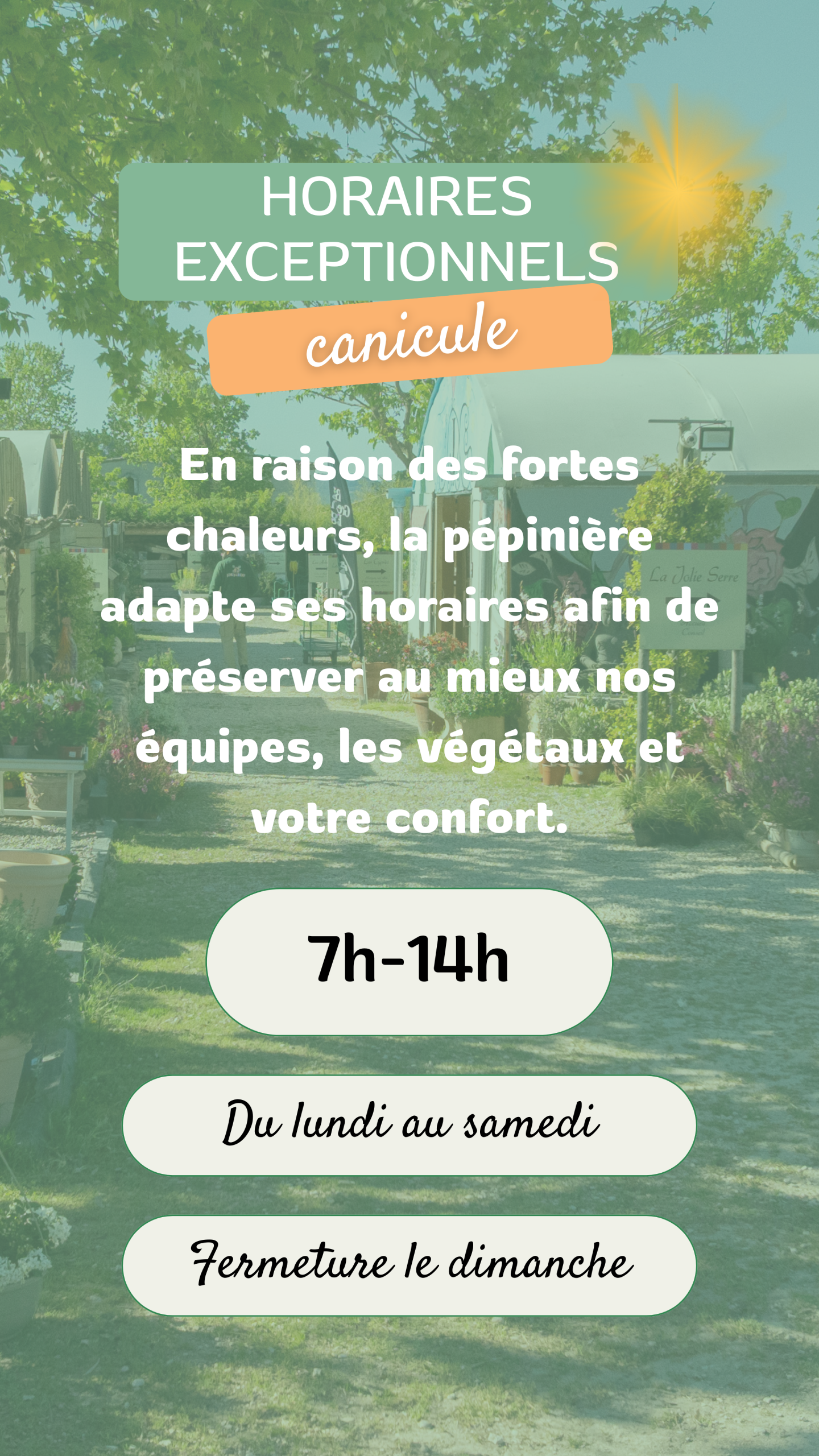 horaires été canicule